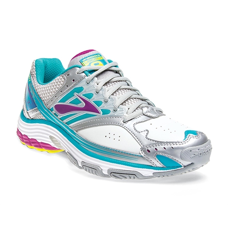 brooks Women's Liberty 9 Leather Silver / Purple Wine / Bluebird