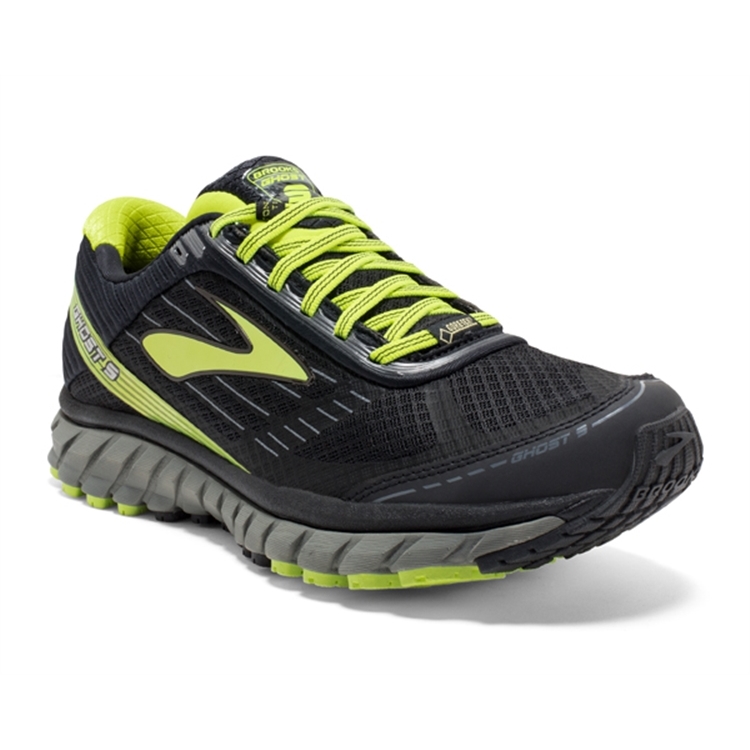 brooks Men\'s Ghost GTX 9 Castlerock / Lime Punch / Black