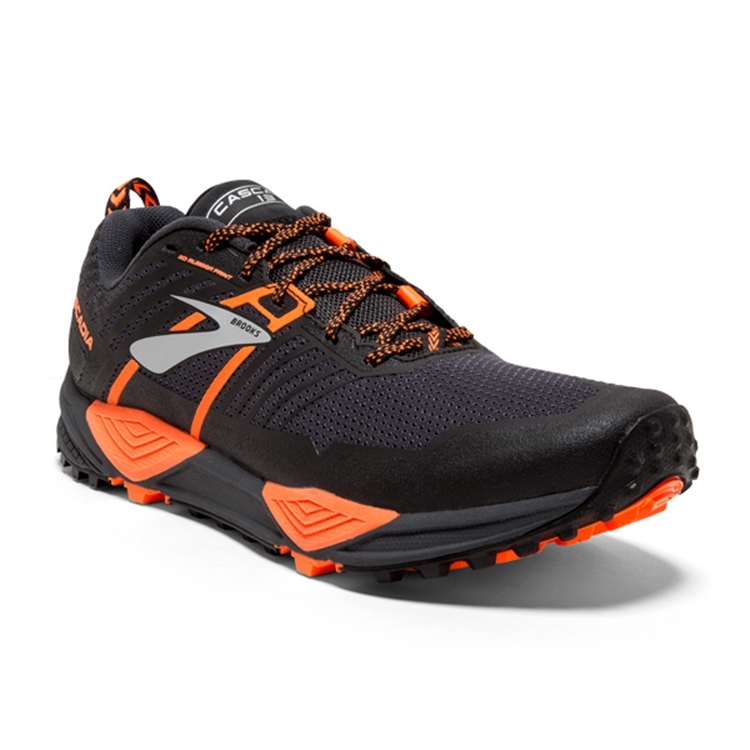 brooks Men\'s Cascadia 13 Grey / Black / Orange