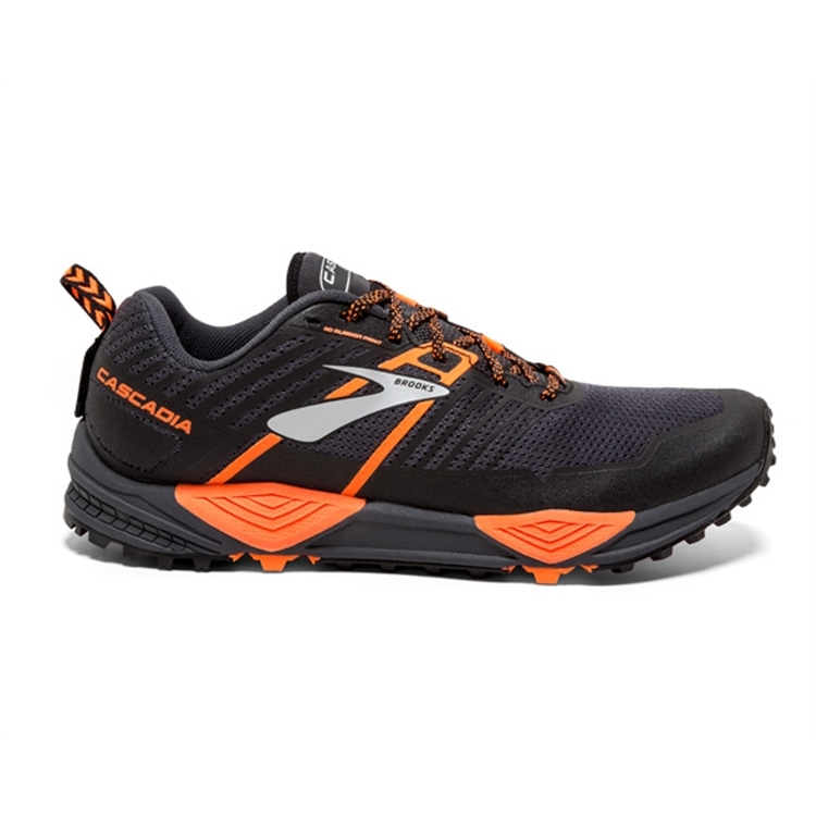 brooks Men\'s Cascadia 13 Grey / Black / Orange