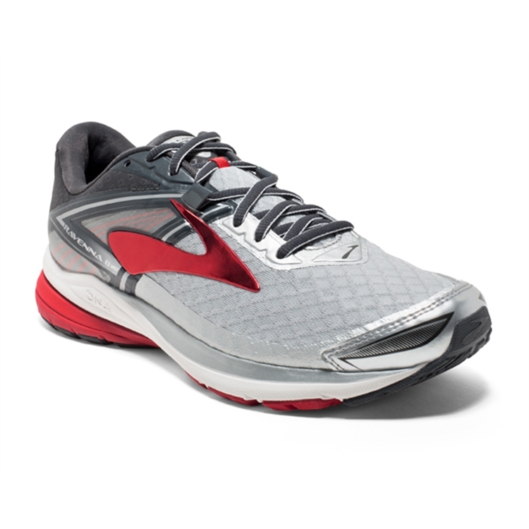 brooks Men\'s Ravenna 8 Silver / Anthracite / Red