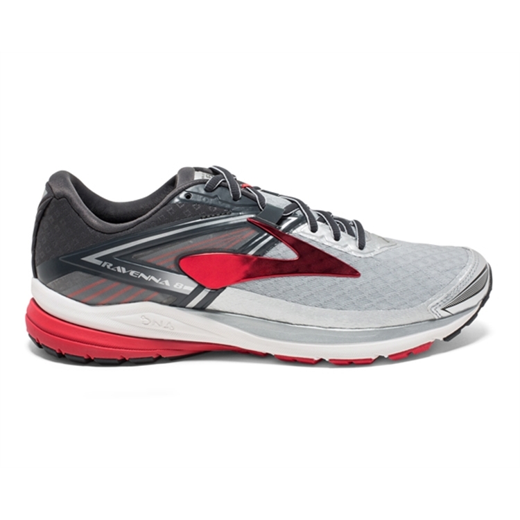 brooks Men\'s Ravenna 8 Silver / Anthracite / Red