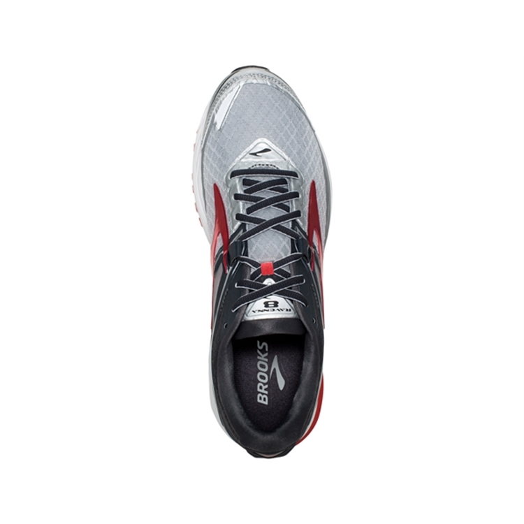 brooks Men\'s Ravenna 8 Silver / Anthracite / Red