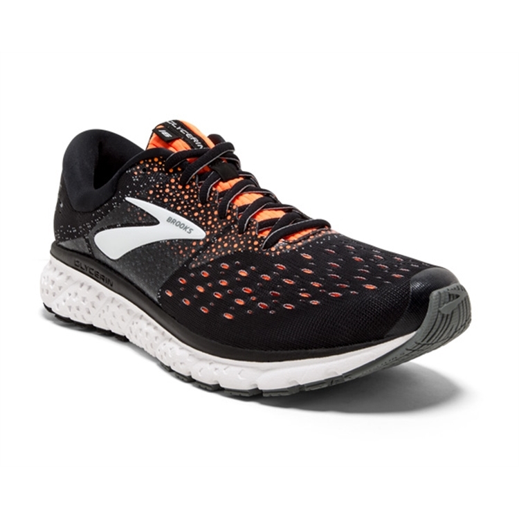 brooks Men\'s Glycerin 16 Black / Orange / Grey