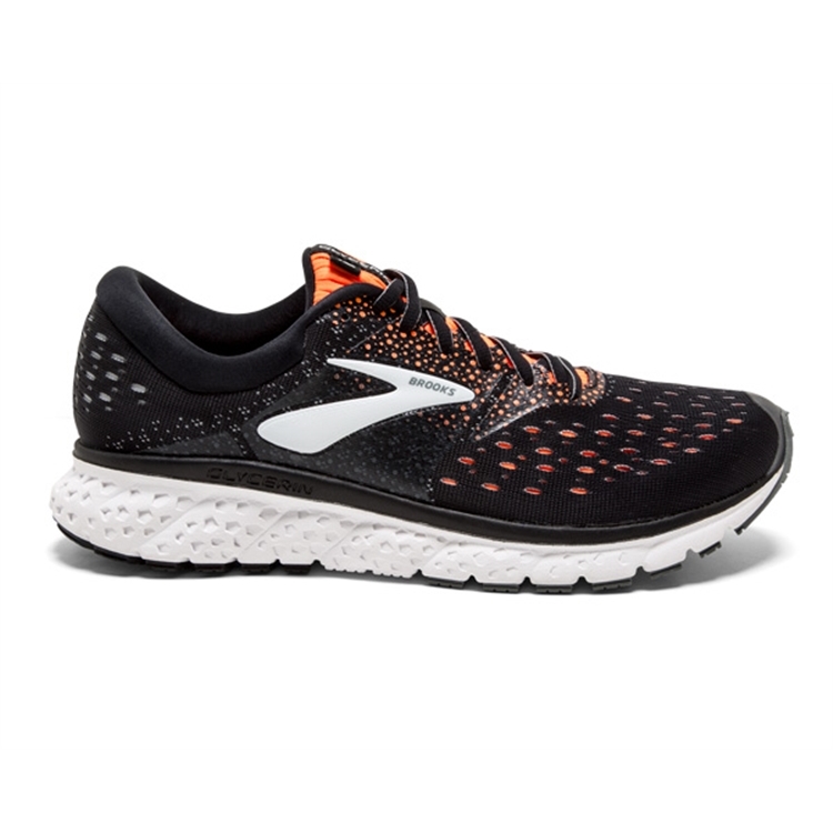 brooks Men\'s Glycerin 16 Black / Orange / Grey