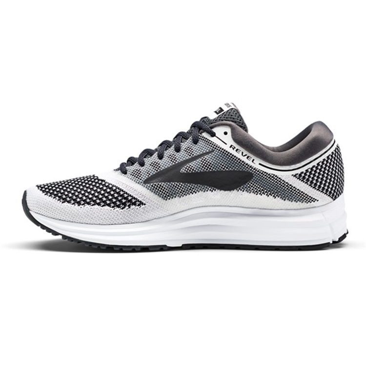 brooks Men\'s Revel White / Anthracite / Black