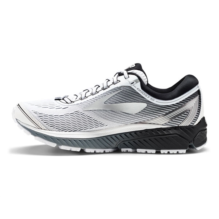 brooks Men\'s Ghost 10 White / Silver / Black