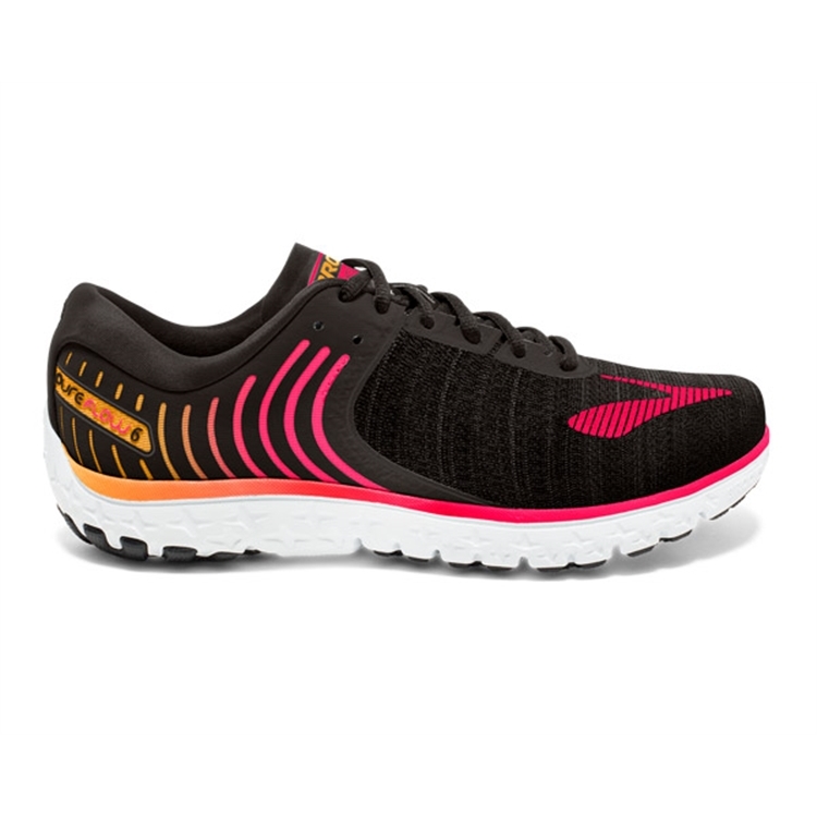 brooks Women\'s PureFlow 6 Black / Diva Pink / Orange