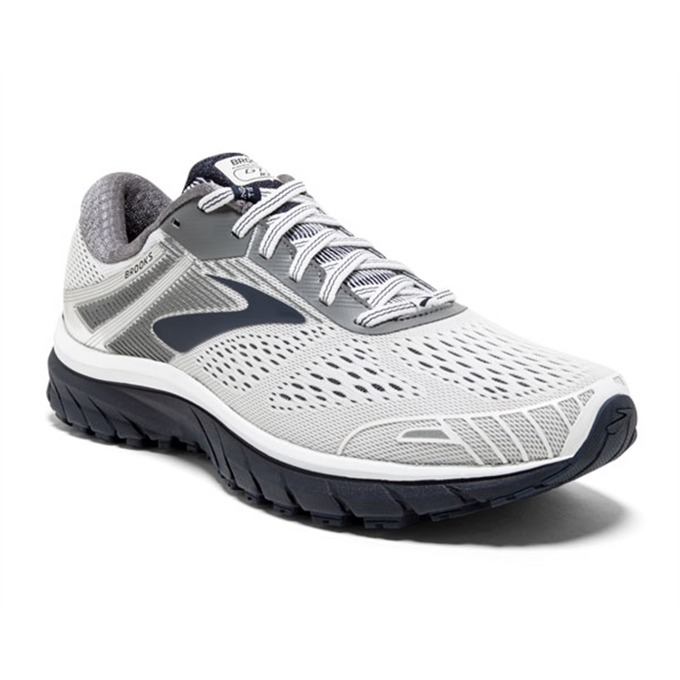 brooks Men's Adrenaline GTS 18 White / Grey / Navy [Brooks20200530 ...