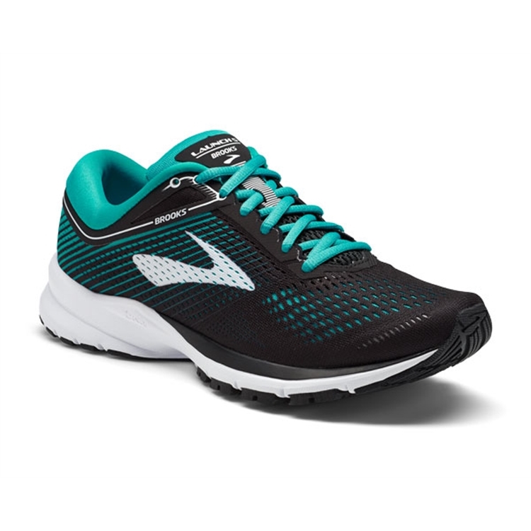 brooks Women\'s Launch 5 Black / Teal Green / White