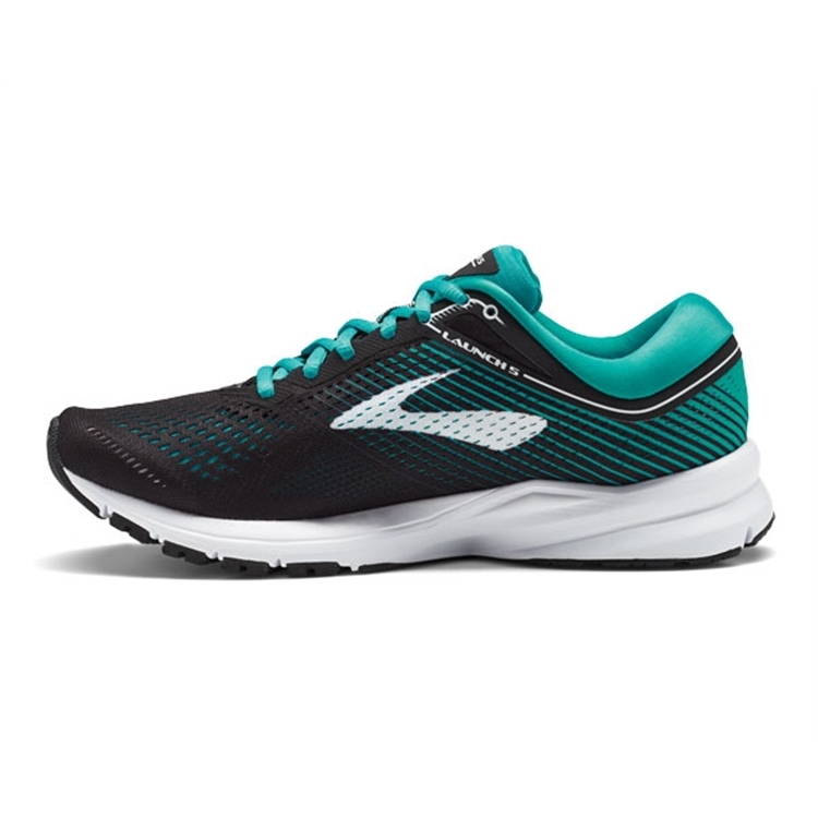 brooks Women\'s Launch 5 Black / Teal Green / White