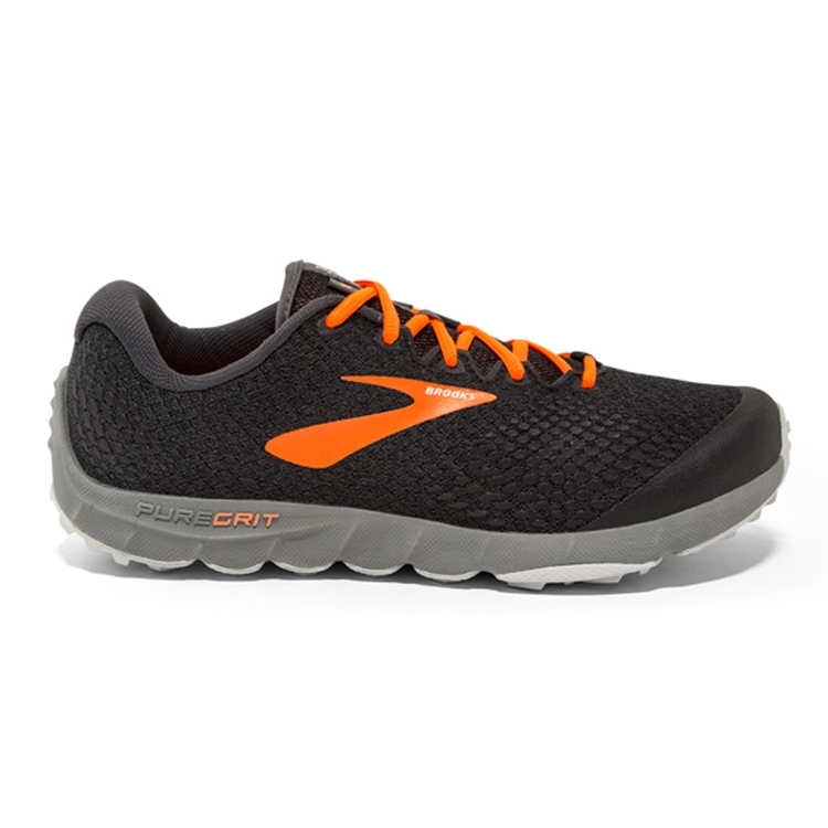 brooks Men\'s PureGrit 7 Black / Orange / Grey