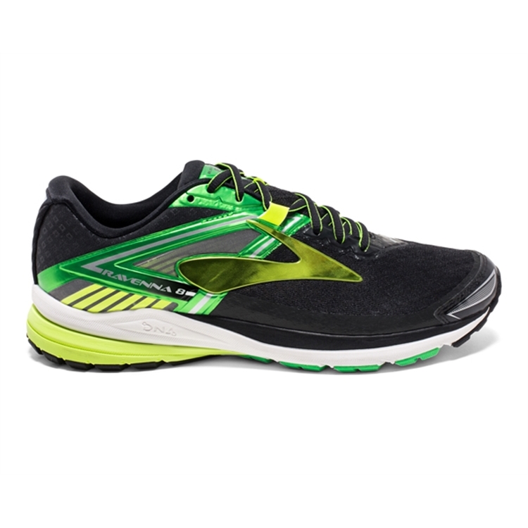 brooks Men\'s Ravenna 8 Black / Green / Nightlife