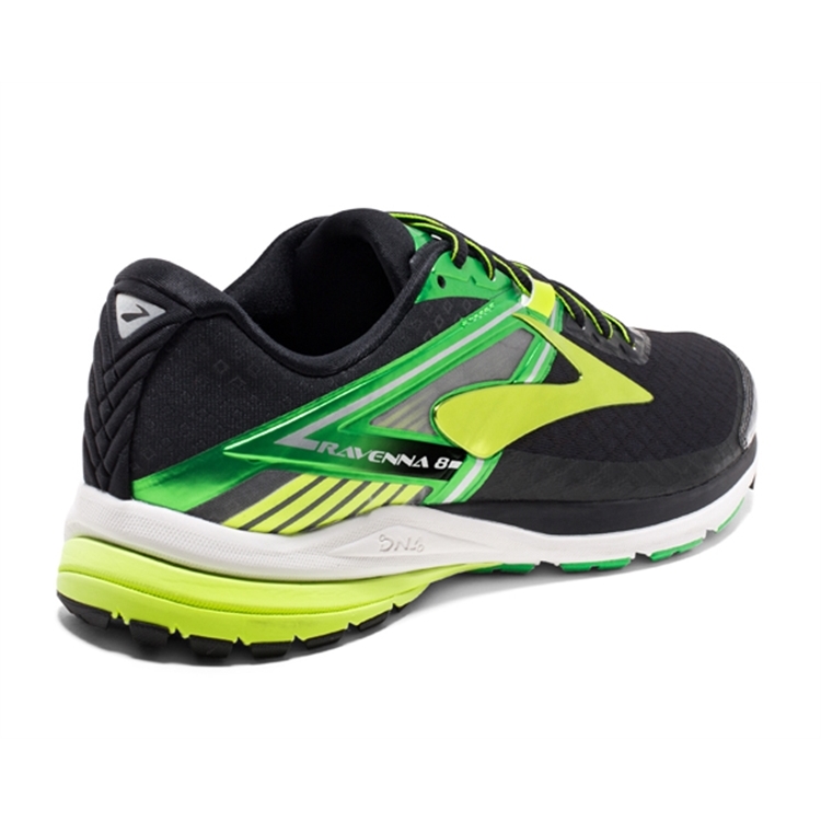 brooks Men\'s Ravenna 8 Black / Green / Nightlife