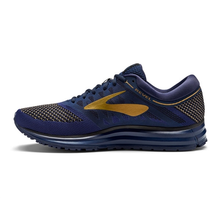 brooks Men\'s Revel Navy / Gold / Black