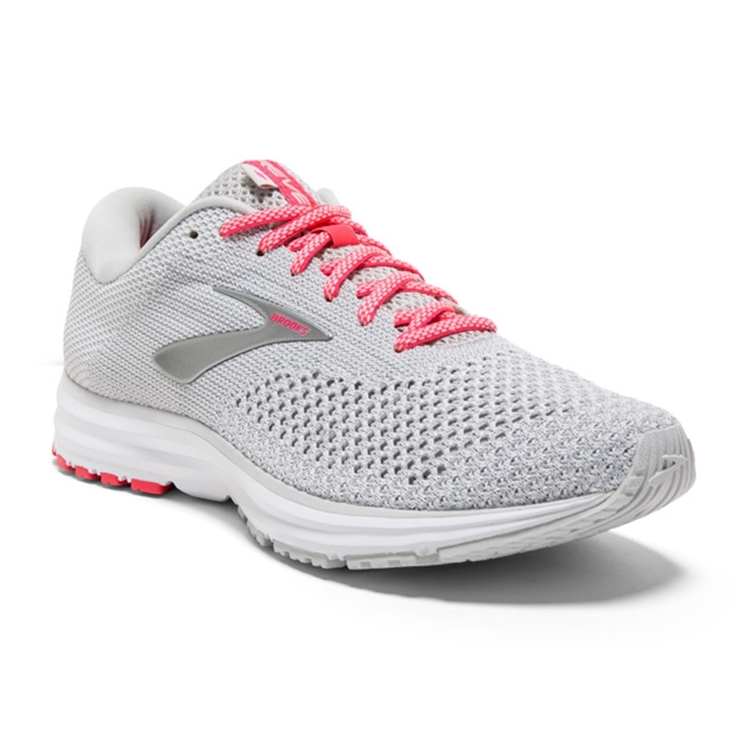 brooks Women's Revel 2 Grey / White / Pink