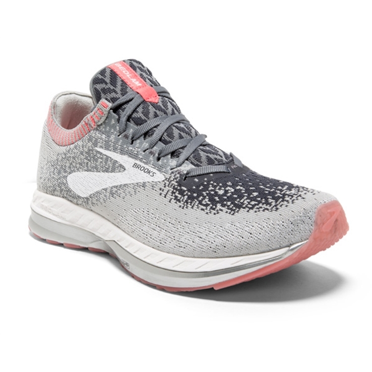 brooks Women's Bedlam Grey / Coral / White