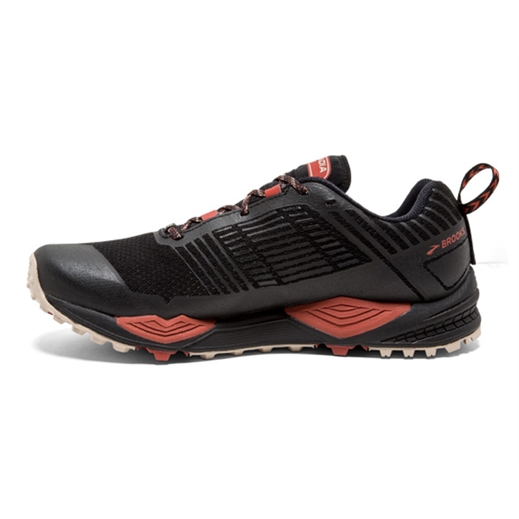 brooks Men\'s Cascadia GTX 13 Black / Red / Tan