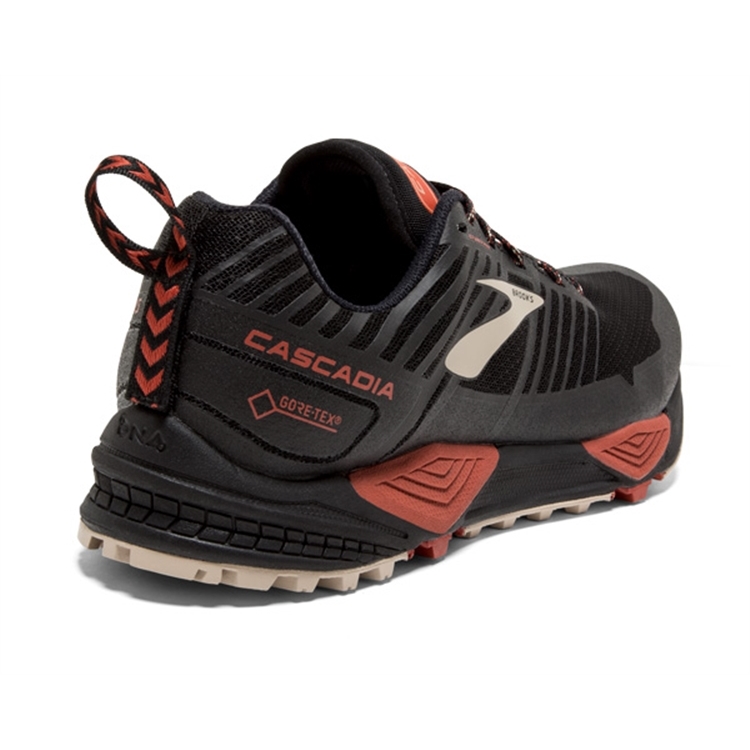 brooks Men\'s Cascadia GTX 13 Black / Red / Tan