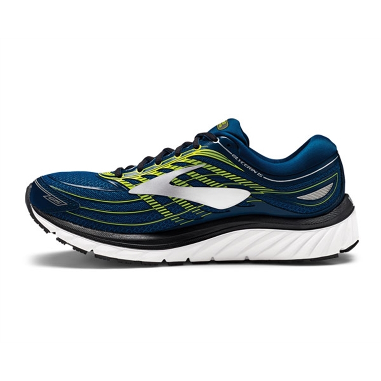 brooks Men\'s Glycerin 15 Blue / Lime / Silver