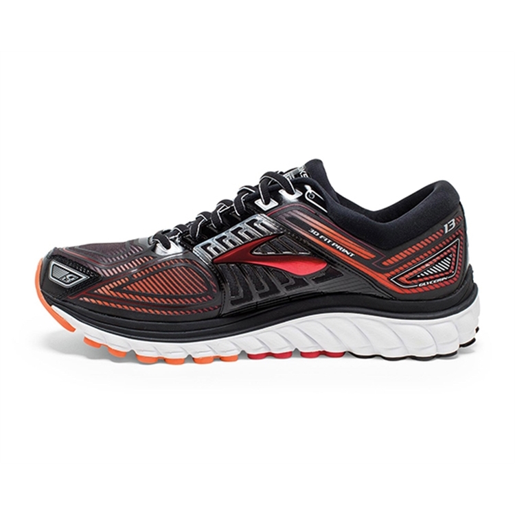 brooks Men\'s Glycerin 13 Black / High Risk Red / Silver