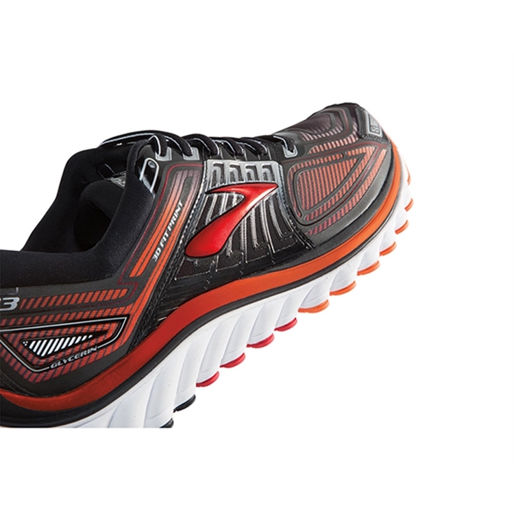 brooks Men\'s Glycerin 13 Black / High Risk Red / Silver