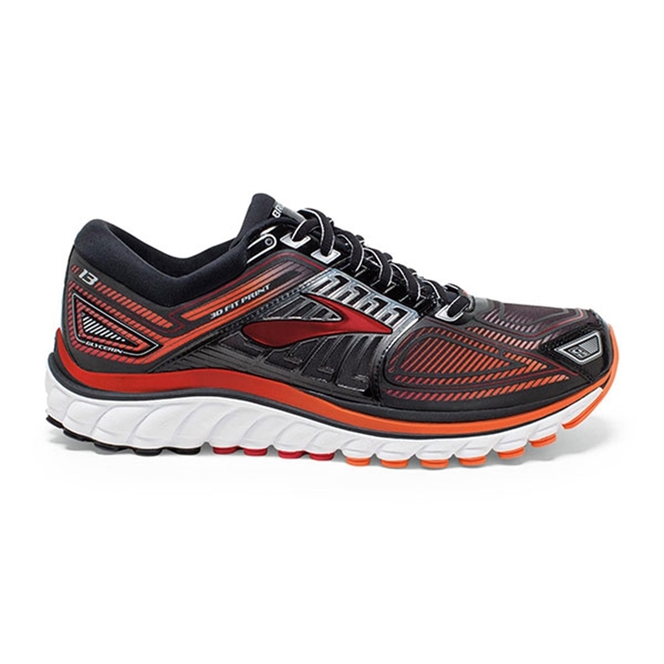 brooks Men\'s Glycerin 13 Black / High Risk Red / Silver