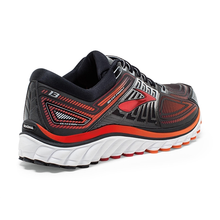 brooks Men\'s Glycerin 13 Black / High Risk Red / Silver