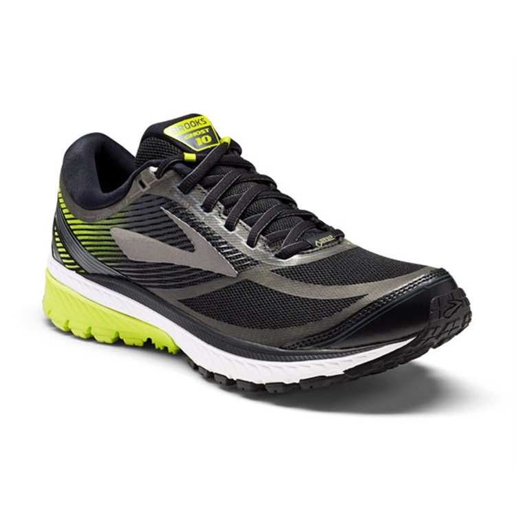 brooks Men\'s Ghost 10 GTX Black / Ebony / Lime Popsicle