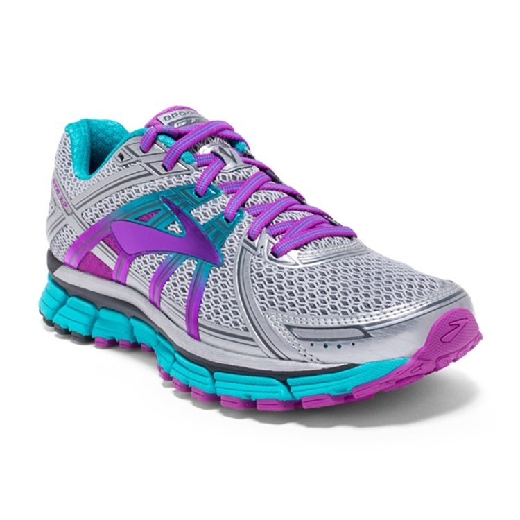 brooks Women\'s Adrenaline GTS 17 Silver / Purple / Bluebird