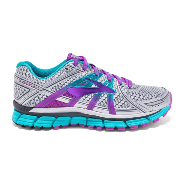 brooks Women\'s Adrenaline GTS 17 Silver / Purple / Bluebird