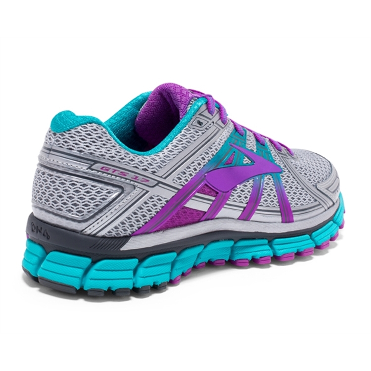 brooks Women\'s Adrenaline GTS 17 Silver / Purple / Bluebird