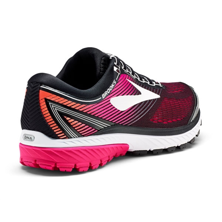 brooks Women\'s Ghost 10 Black / Pink Peacock / Coral