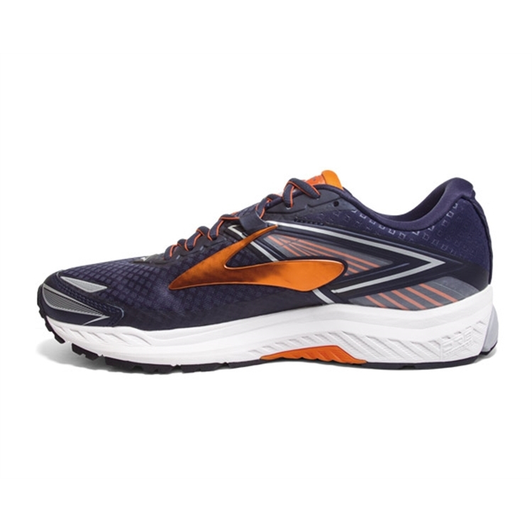 brooks Men\'s Ravenna 8 Navy / Orange / Silver