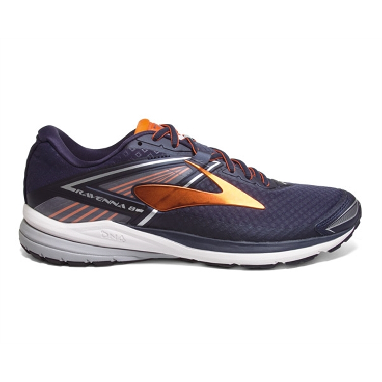 brooks Men\'s Ravenna 8 Navy / Orange / Silver