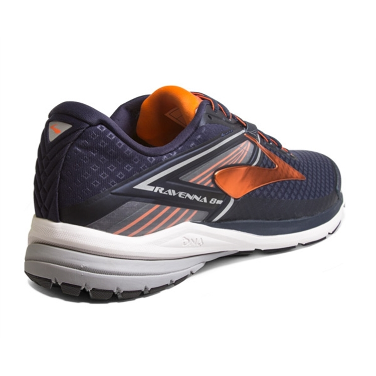 brooks Men\'s Ravenna 8 Navy / Orange / Silver