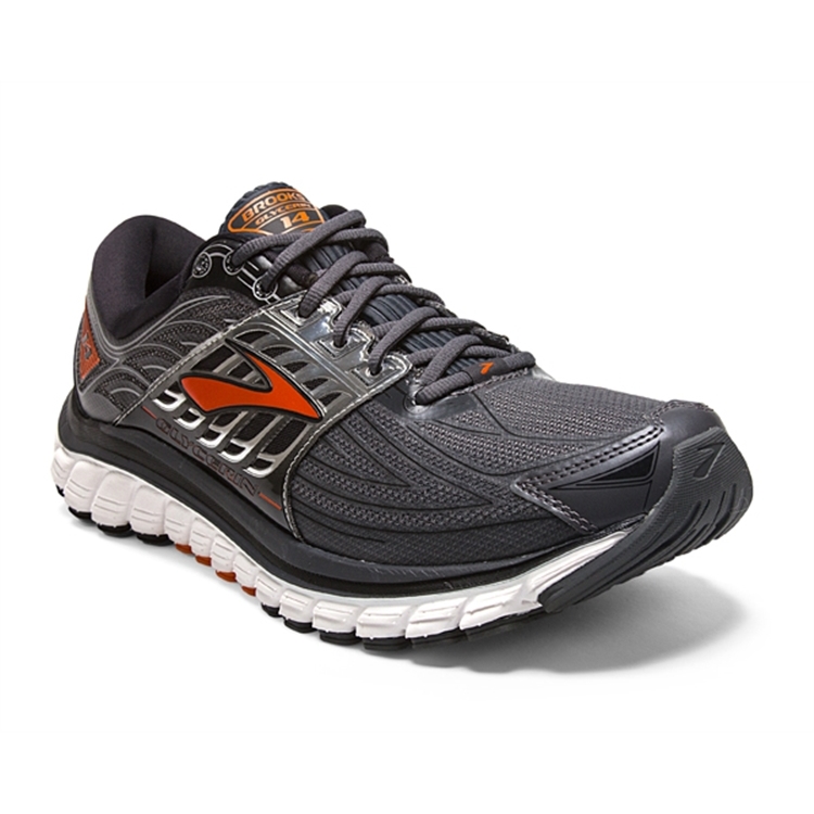 brooks Men's Glycerin 14 Anthracite / Orange / Black