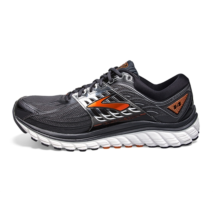 brooks Men\'s Glycerin 14 Anthracite / Orange / Black