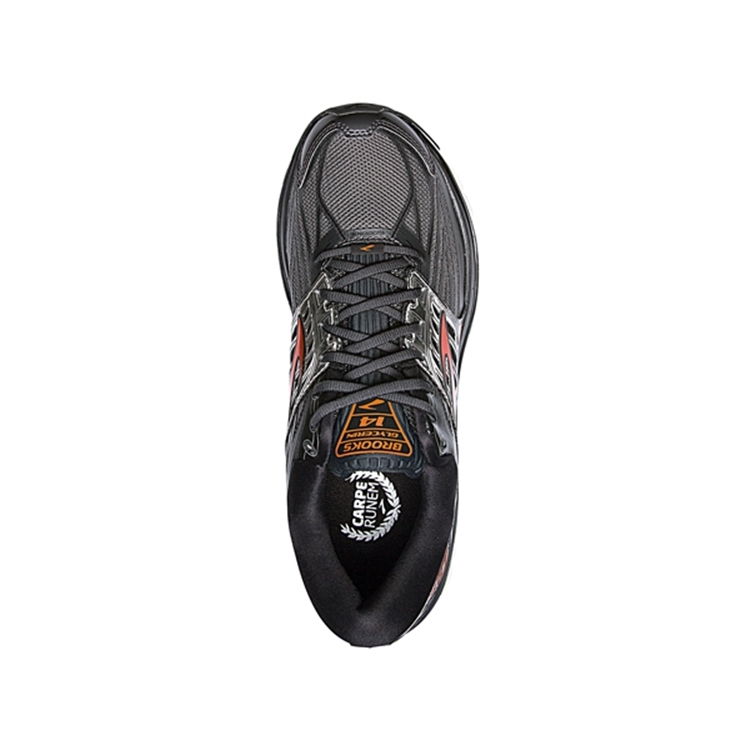 brooks Men\'s Glycerin 14 Anthracite / Orange / Black